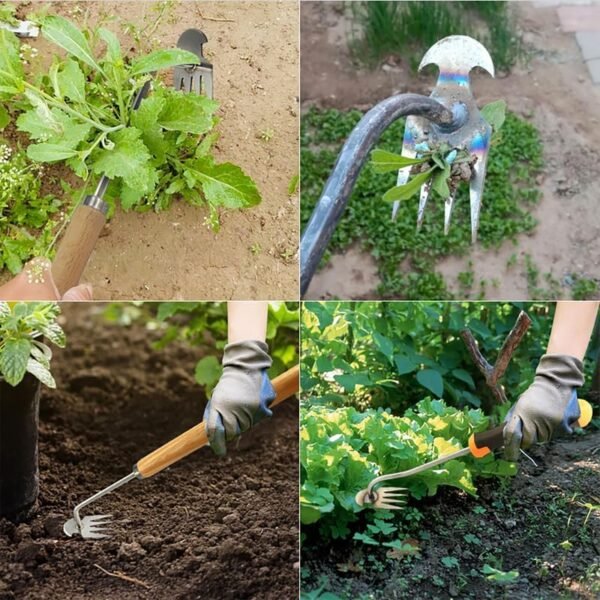 Gardening Hand Weeder Tools, 2024 Upgrade Weed Removal Tool Weeding Artifact Uprooting Weeding Tool 4 Teethes Dual Purpose Manual Multifunctional Weeders Tool for Garden Weeding Tools - Image 3